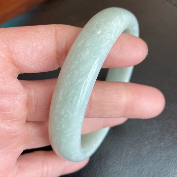 NEW White Jade Bangle Bracelet 60mm Width 15mm - JH8 - Picture 2 of 11